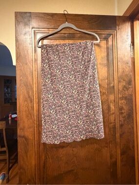 RSQ Floral Midi Skirt in Purple and Pink